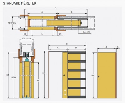 Ermetika Classic EvoKit egyszárnyú falban futó tolóajtó tokszerkezet tokborítást igénylő modell - gipszkarton falhoz 650x2100 mm 100/125 falvastagság